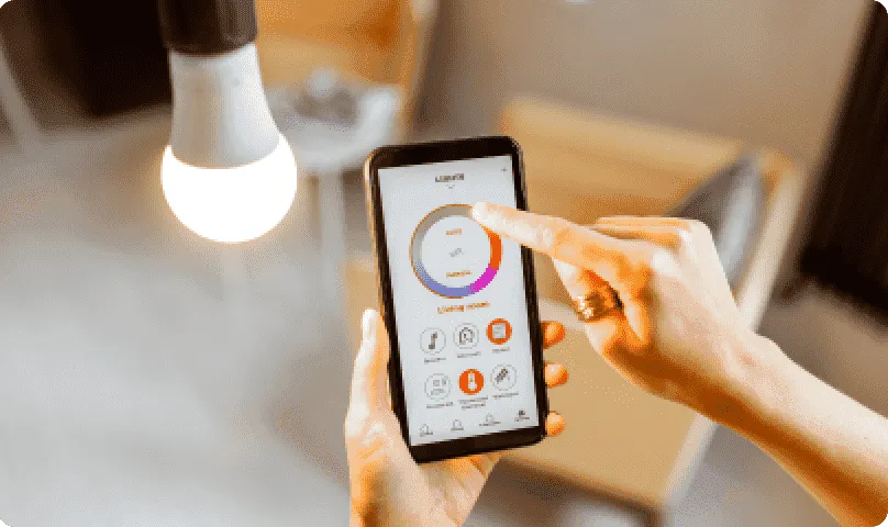 Phone app controlling a smart bulb